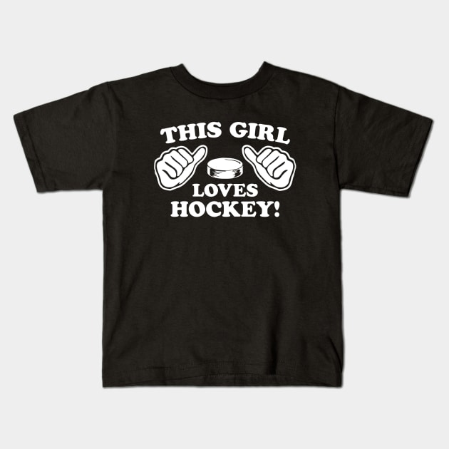 This Girl Loves Hockey Kids T-Shirt by Irregulariteez